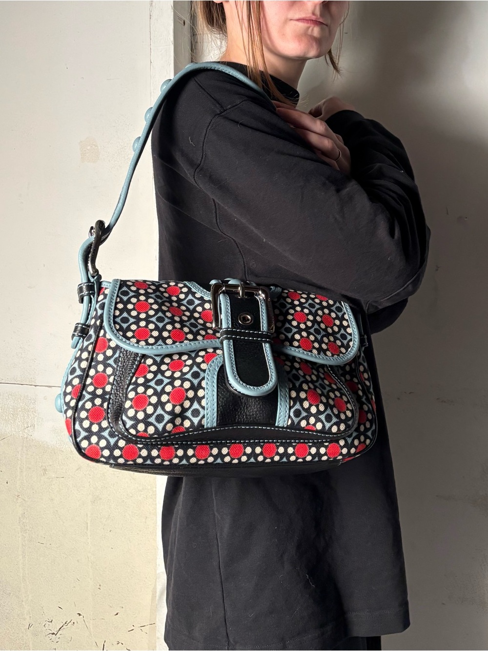 RARE ISABELLA FIORE Vintage Y2K Floral Luxury Casual Shoulder Bag